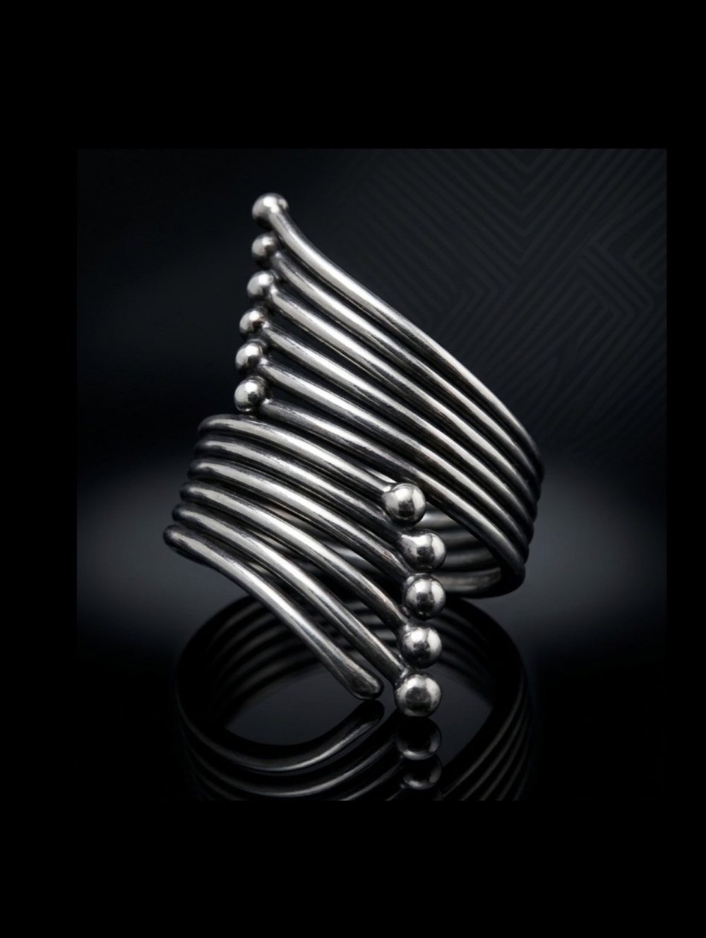Sterling Silver Minimalist Multi-Row Sculptural Wrap Wave Style Ring